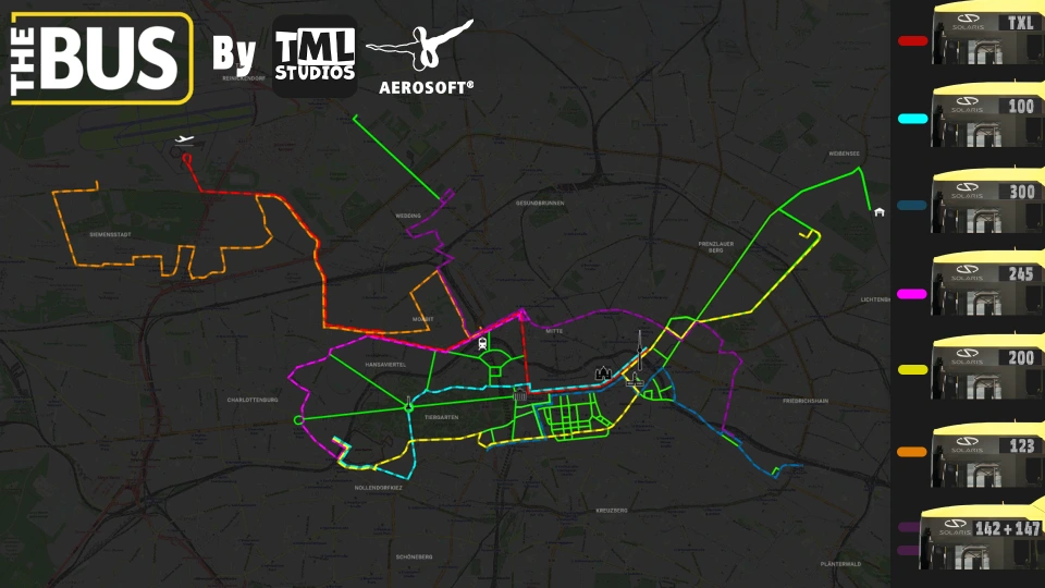 TheBus Linie Map (Alle)